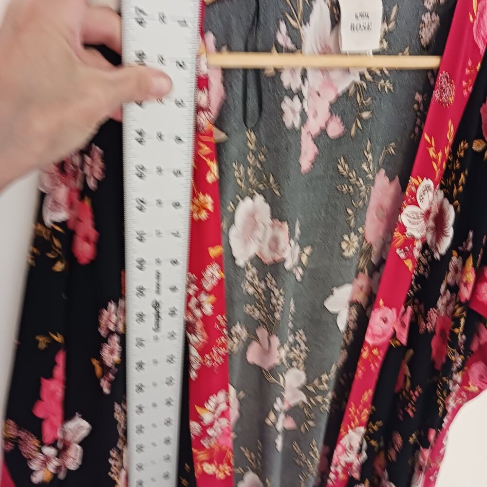Knox Rose, Midi Bohemian Floral Open Front Kimono Size M/L, Boho, Cover Up, Wrap - Picture 12 of 16